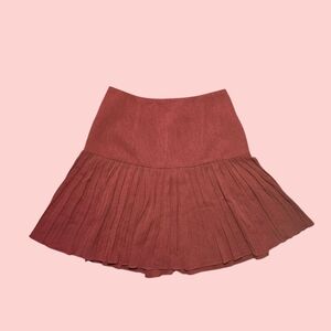 VTG Sue Wong Pleated Mini Skirt Burgundy Small